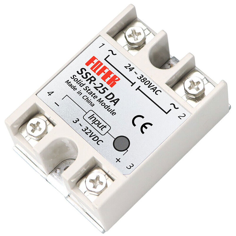 2Pc SSR-25DA Solid State Relay Module 25A/250V DC 3-32V Input AC 24-380V Output