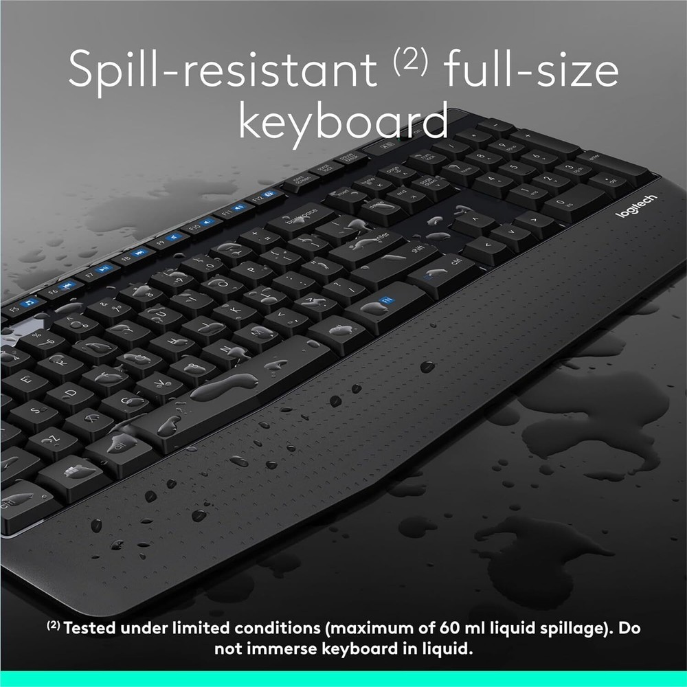 Logitech MK345 Wireless Combo Full-Sized Keyboard Mouse (Spanish Layout)