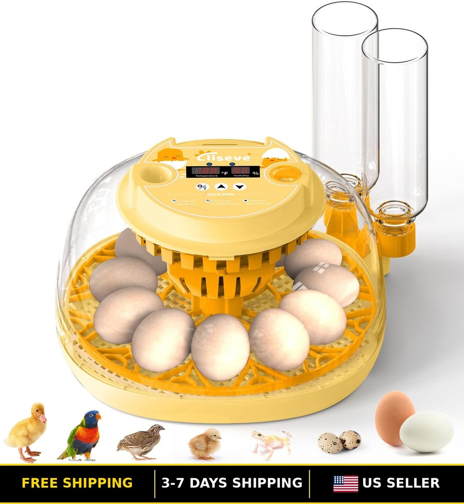 12 Egg Automatic Incubator for Hatching Chicks - Digital Egg Turner