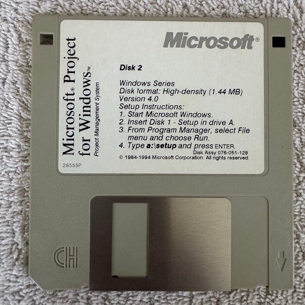 Microsoft Project for Windows 3.1 3.5” Floppy Disk Set Disks 1-6 Untested