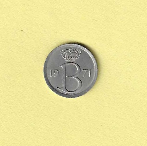 1971 Belgium 25 Centimes EF-40