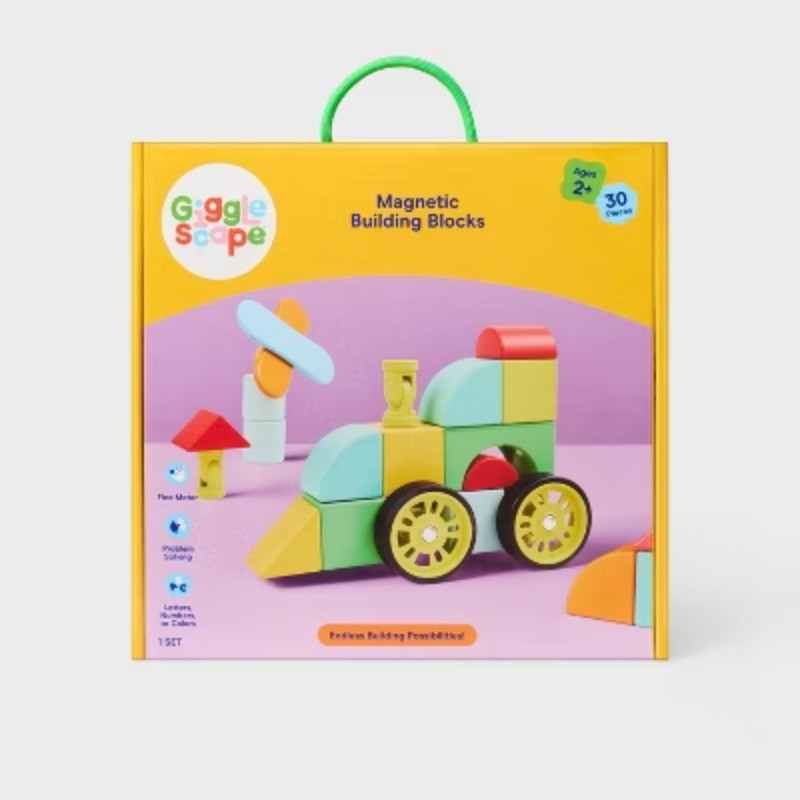 Magnetic Building Blocks Set - 30pc - Gigglescape™