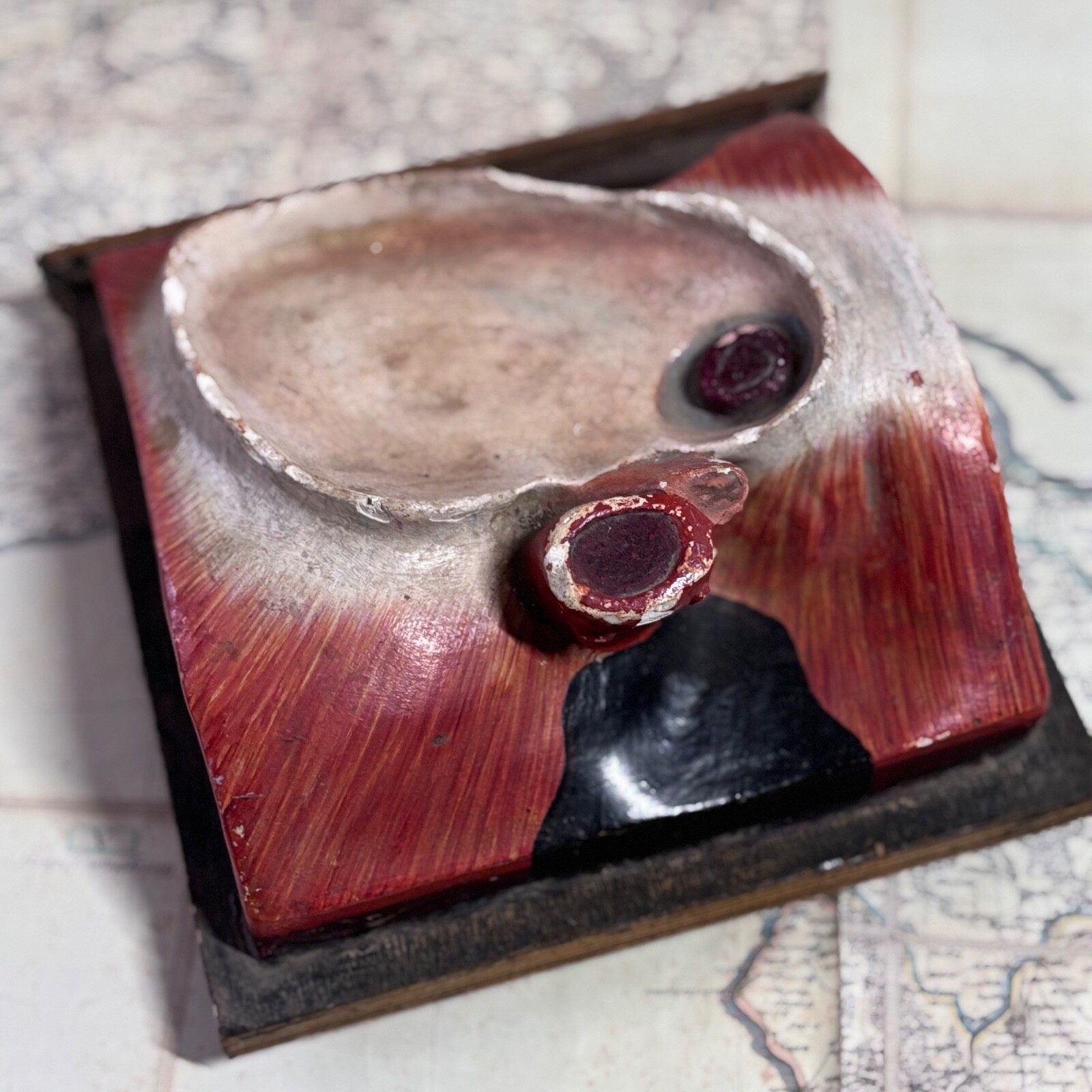 Rare 1930s Soviet Anatomical Model Dissectible Heart & Pelvic Vascular Section