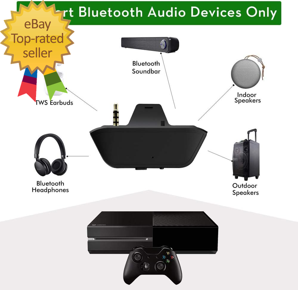 Bluetooth Transmitter Dongle for Xbox Controllers Stereo Audio Adapter Compatibl