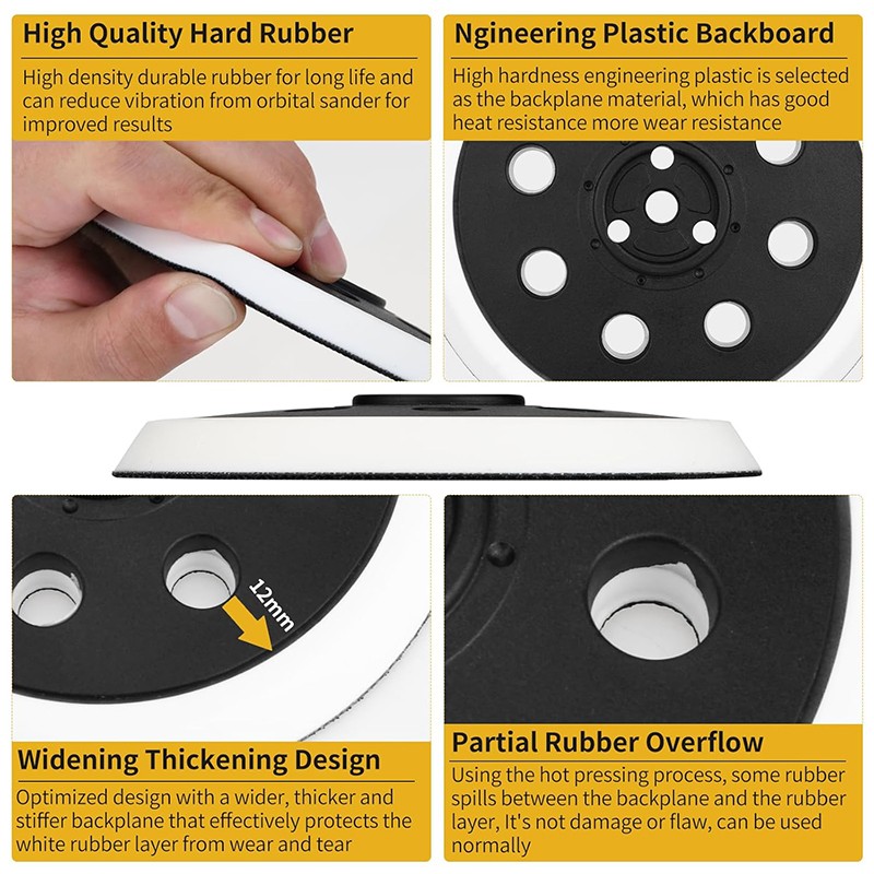 5" 8-Hole Hook&Loop Sander Backing Pad for Bosch RS032 RS031 3107DVS 3725DEVS