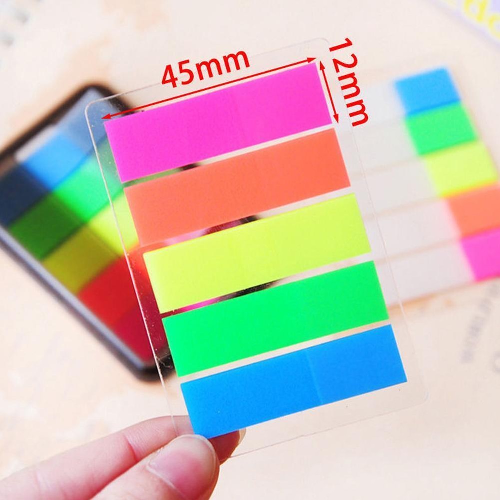100Pc Fluorescence Sticky Notes Memo Flags Bookmark Sticker