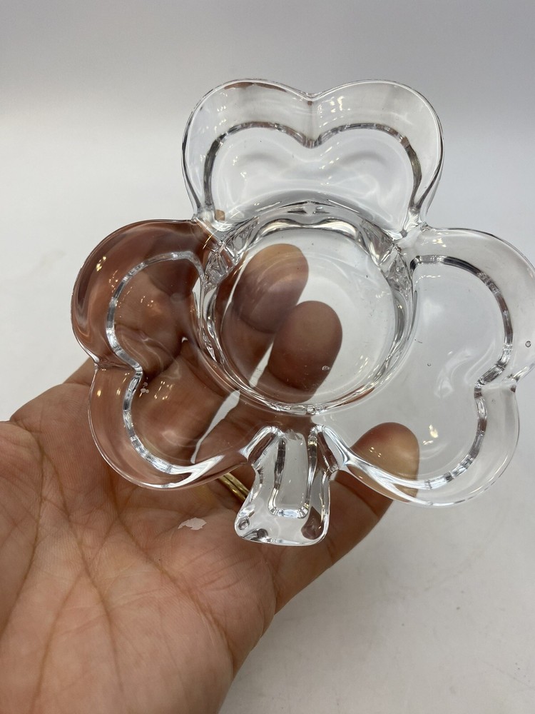 Glass Irish ThreeLeaf Clover Tea Light Pre Owned