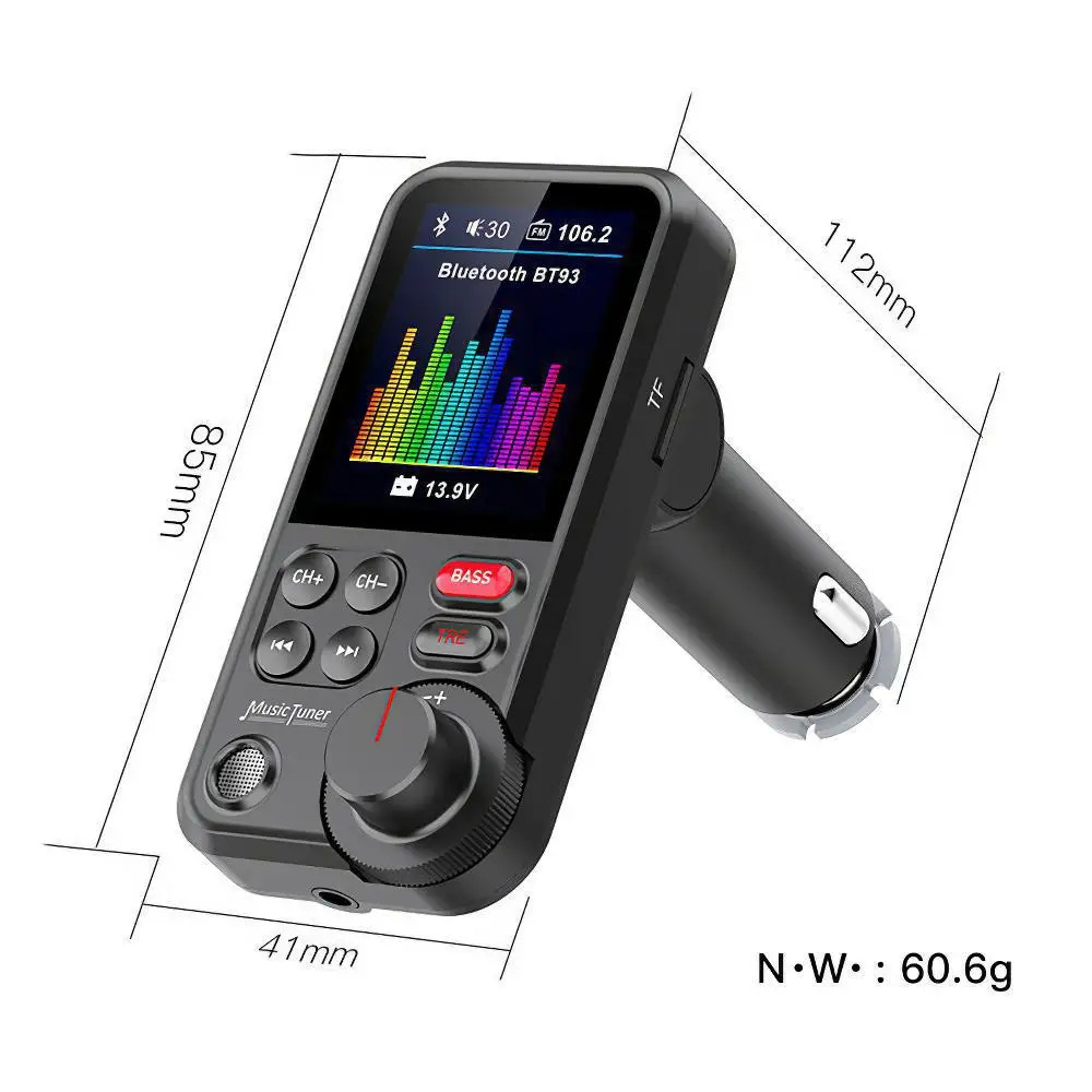 Bluetooth-compatible Car Wireless FM Transmitter Radio Adapter Fast Charging