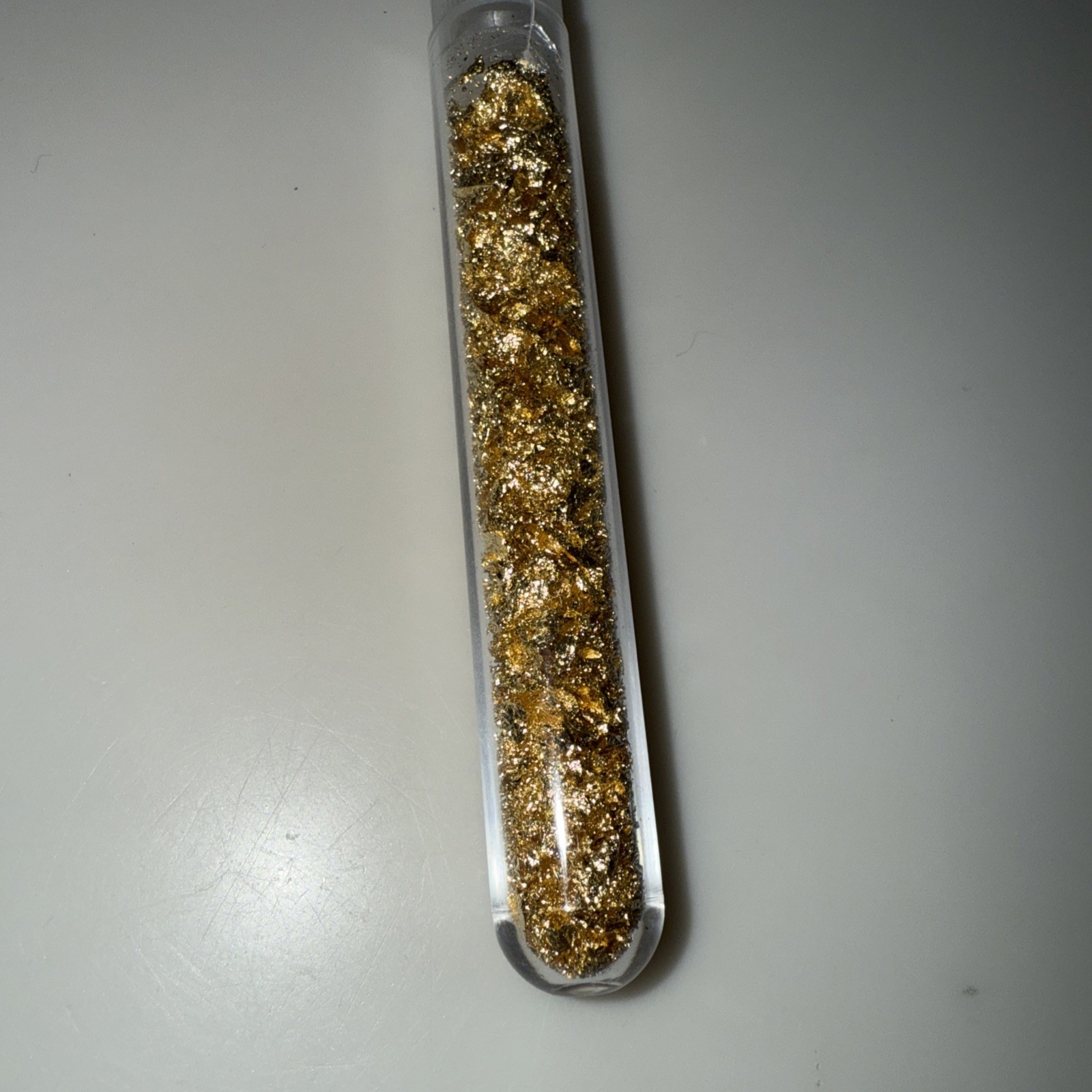 1 Vial Of Gold Flakes 3.25" Long GOLD