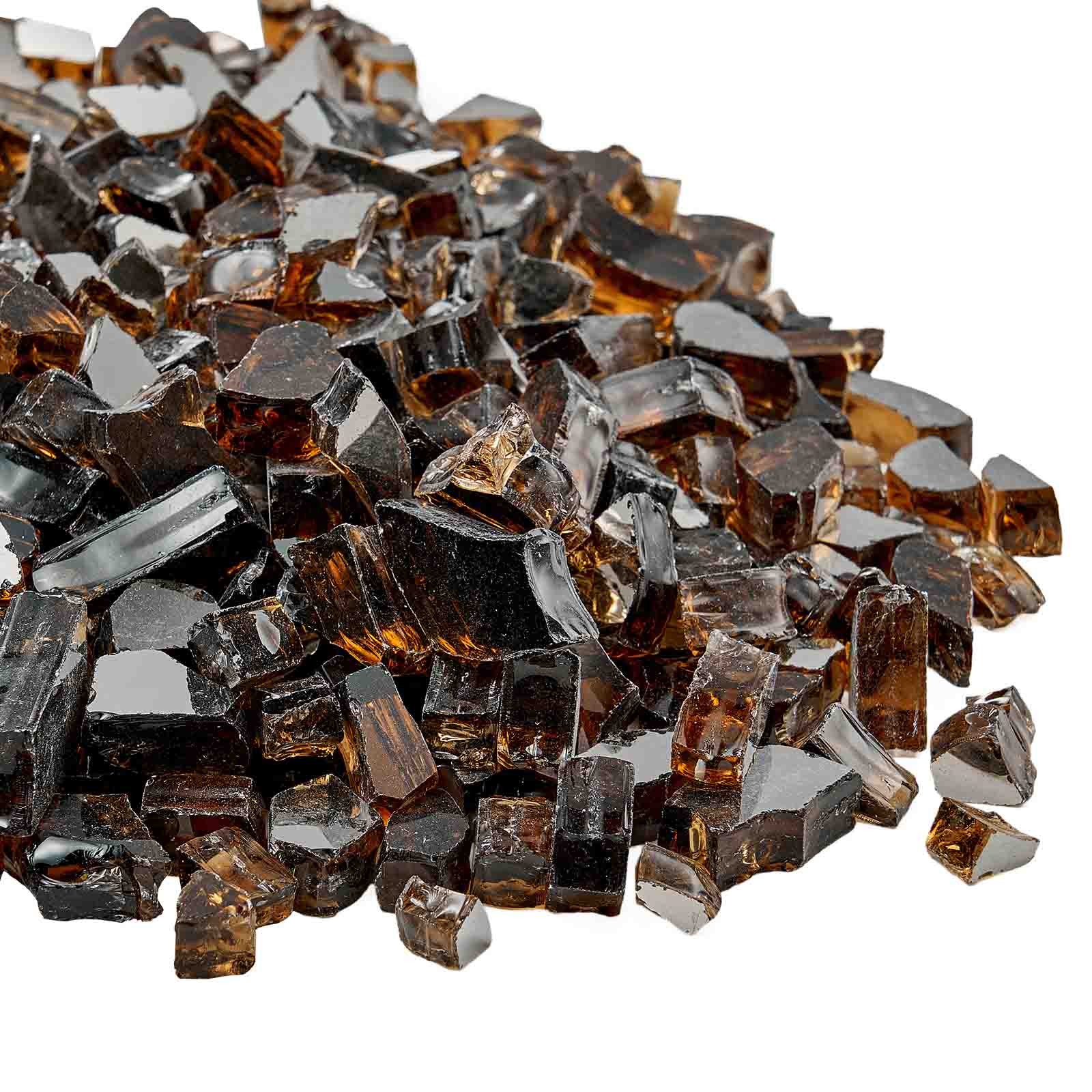 VEVOR 10 LBS Fire Glass 1/2-Inch Fireplace Glass Rocks for Fire Pit Table Copper
