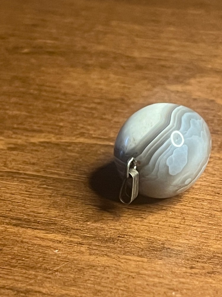 Gray Striped Botswana Agate Pendant