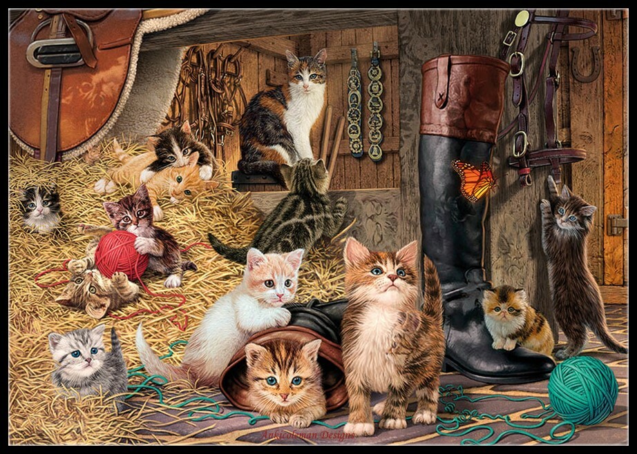 Chart Needlework Crafts DIY - Counted Cross Stitch Patterns - Kittens