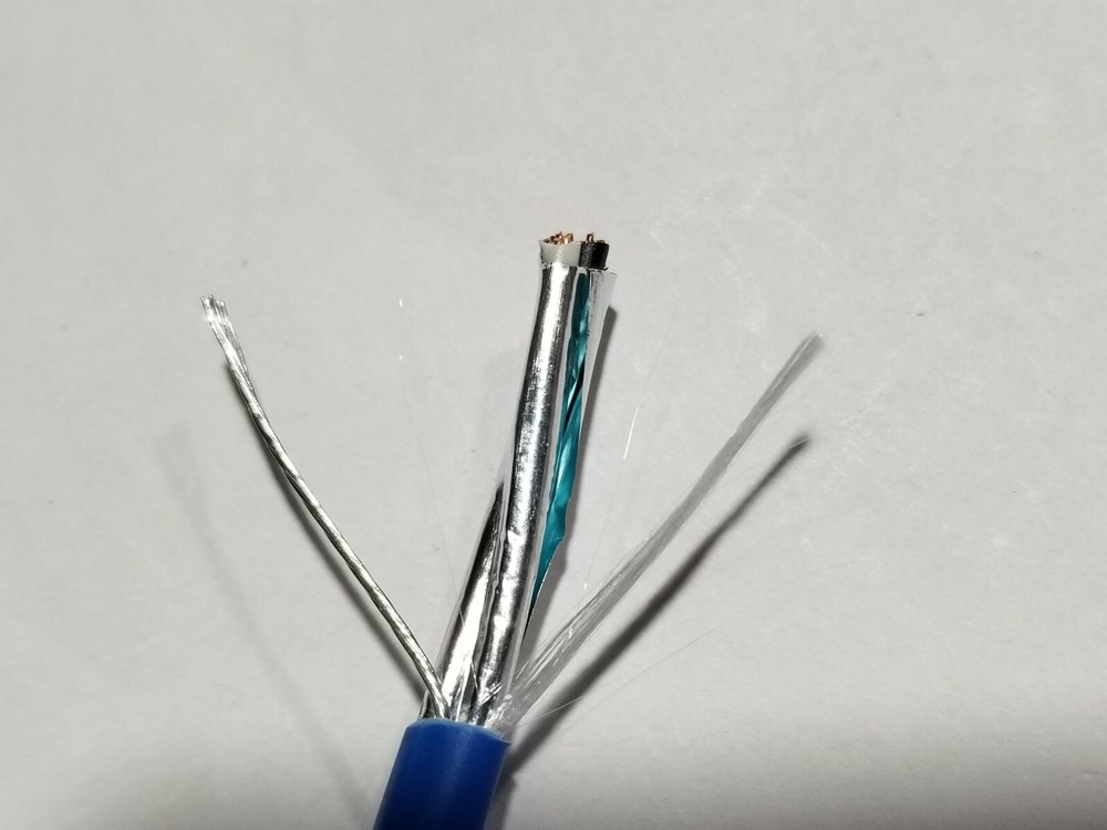 Windy City 002329 18/2C Shielded Twist Pair Plenum Control Cable CMP Blue /100ft