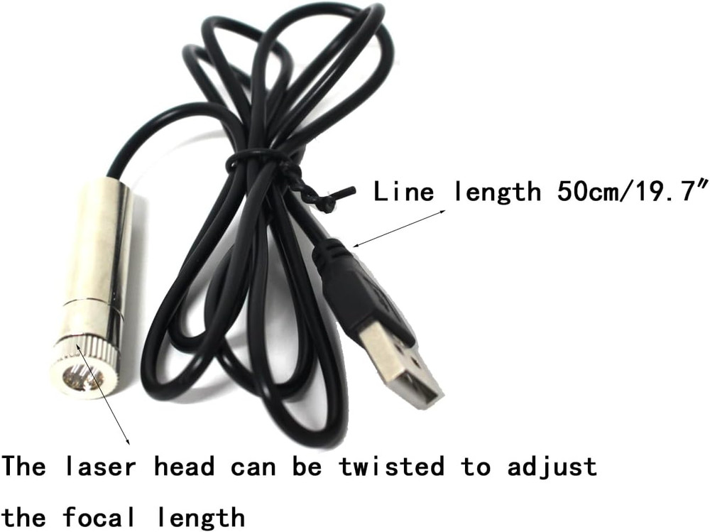 Adjustable Green Laser Module - 39" Line, USB, 4 Pack for Precision Tasks