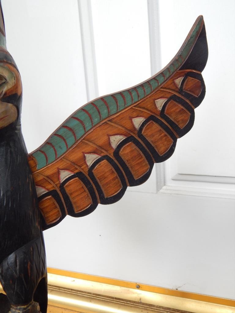 LARGE MUSEUM GRADE 4-5 FIGURE TLINGIT NWC INDIAN WOOD TOTEM POLE MODEL