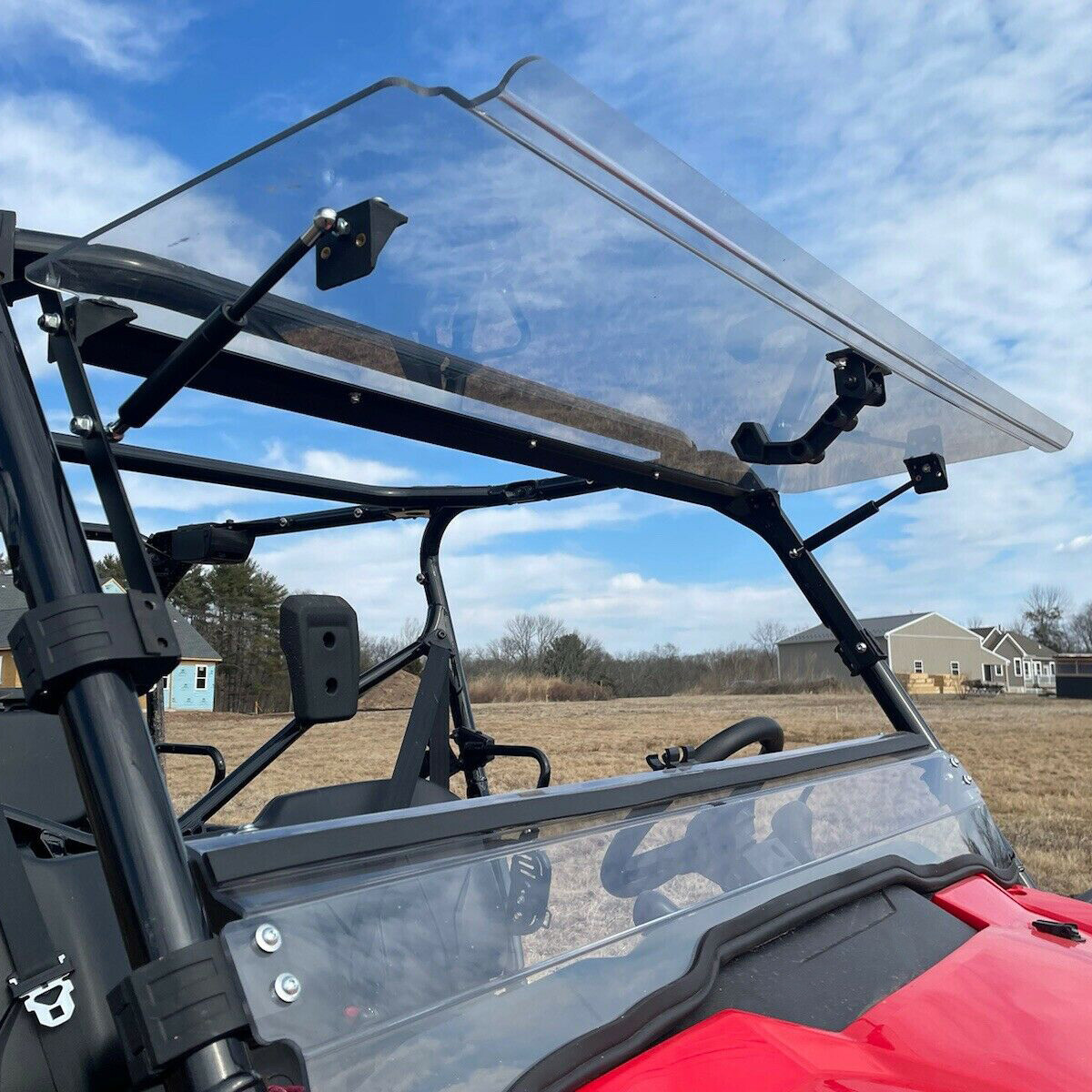 For Honda Pioneer 1000 / 1000-5 Clear Scratch Resistant Flip Windshield 2016-24