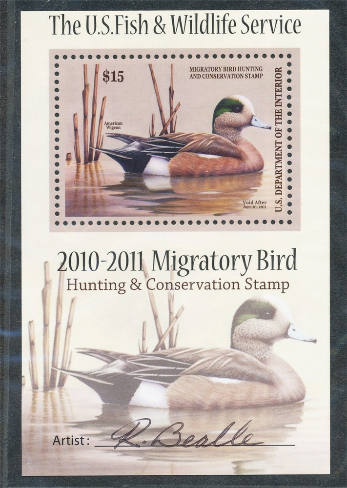 EW 77       signed 2010-11 duck stamp sheetlet          162605