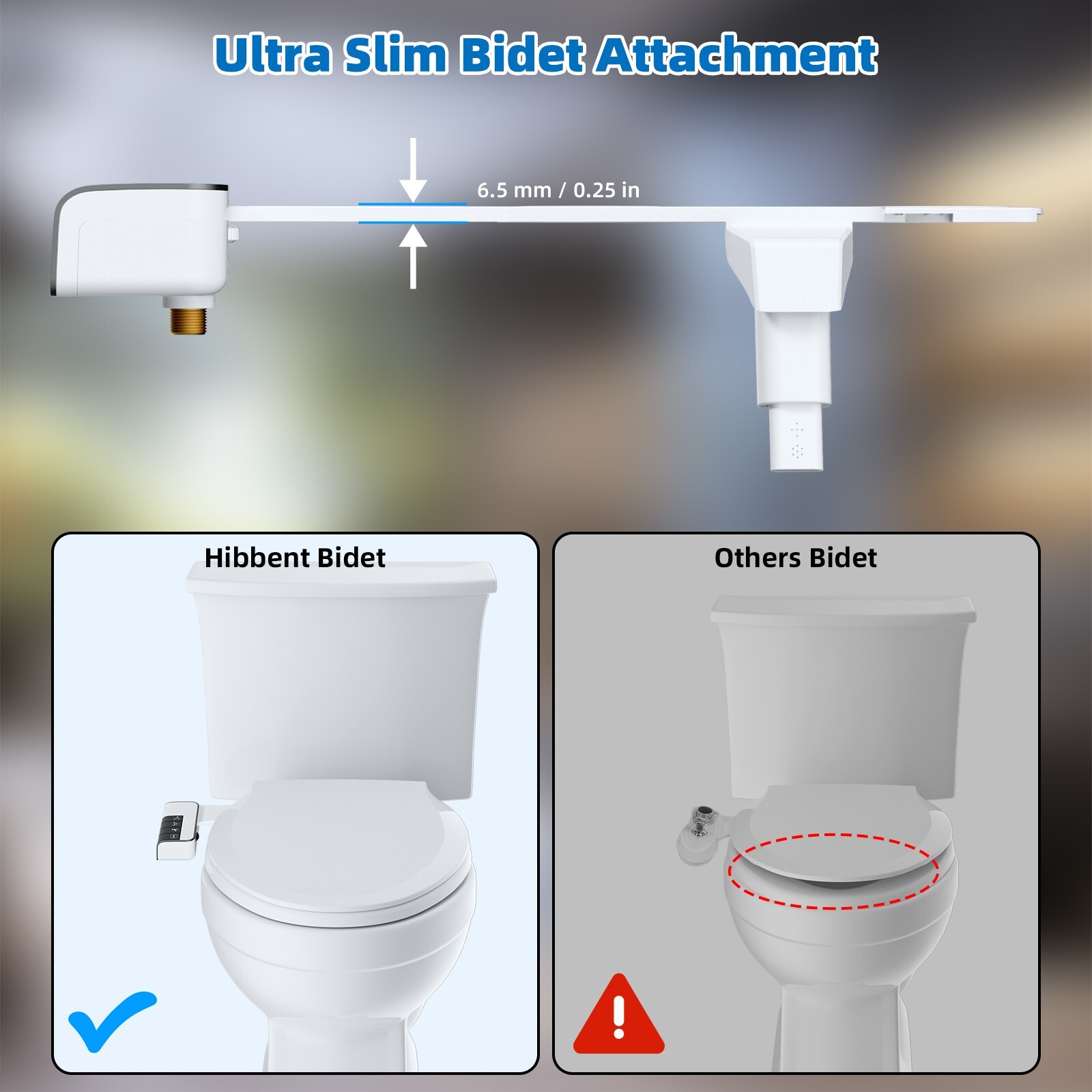 Bidet Fresh Water Spray Kit Non Electric Toilet Seat Attachment with Dual Nozzle