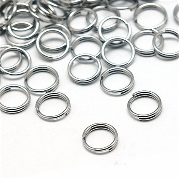 100 Split Rings Silver Plated 8MM High Quality - J043