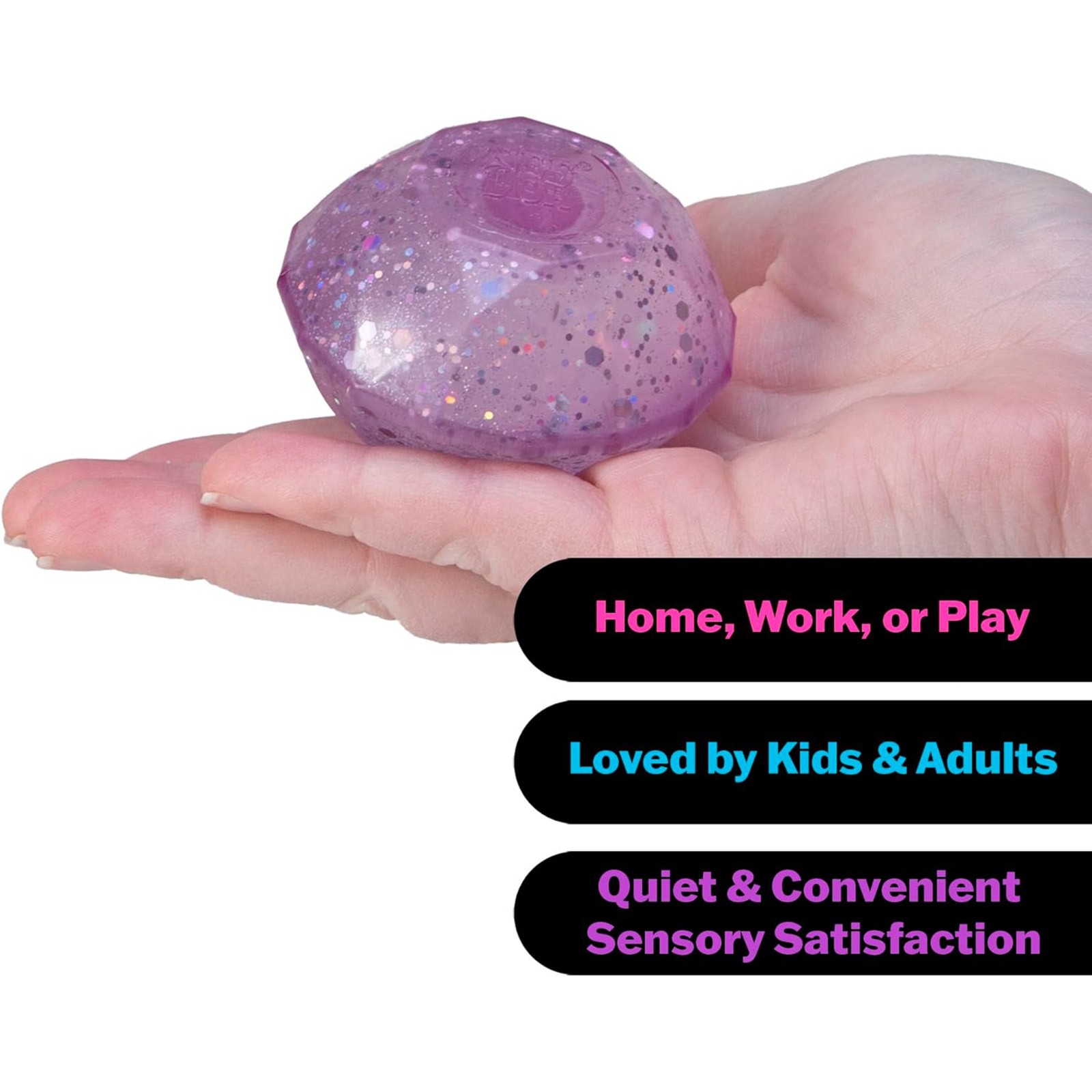 Blue NeeDoh Groovy Jewel Nee Doh Glitter Squish Jelly Diamond Cone Sparkly Ice