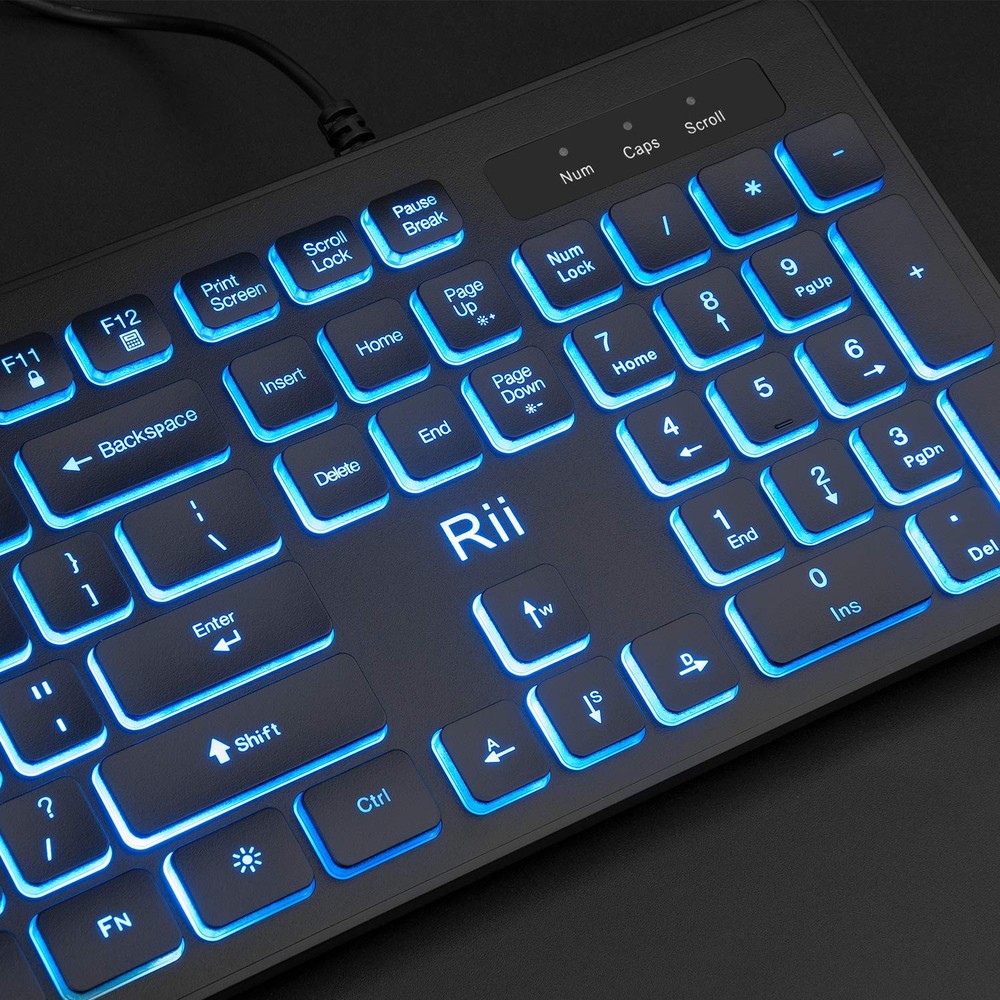 Three Colors Backlit Keyboard and Mouse, Wired Keyboard and Mouse Combo, USB ...