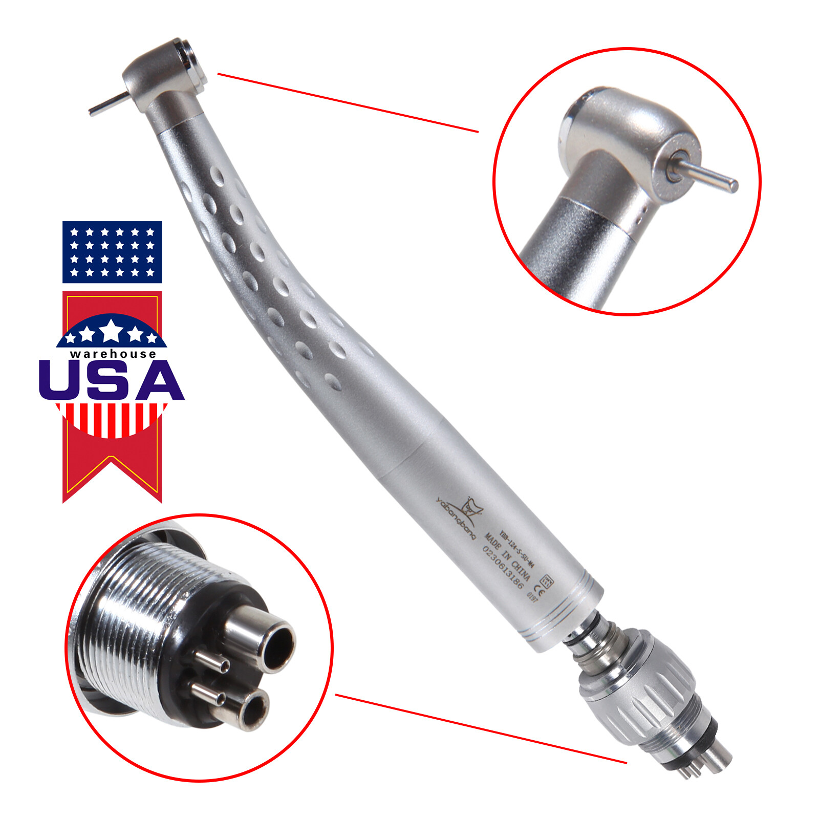 Kavo Style Dental High Speed Handpiece with 4 Hole Quick Coupler Coupling USA