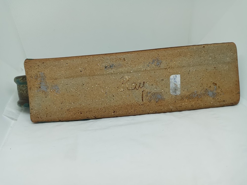 Vtg. Glazed Ceramic Incense Holder . Signed Ray