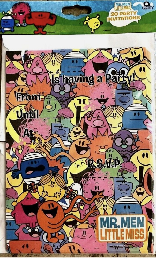 Mr Men and Little Miss party Invitations