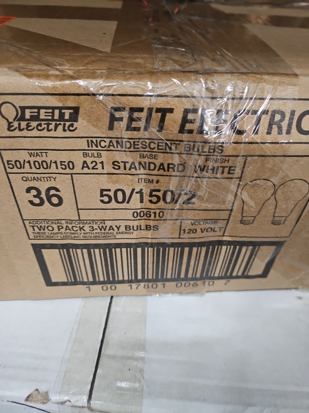 Feit Electric - A21 - 3 Way Light Bulbs - 50 100 150 - 6-pack