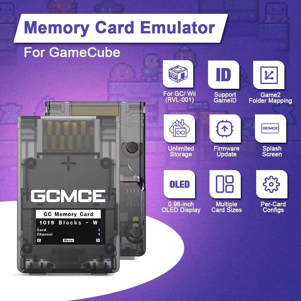 GameCube Wii Memory Card SD Adapter Bitfunx FlipperMCE NGC Micro SD GCMCE New