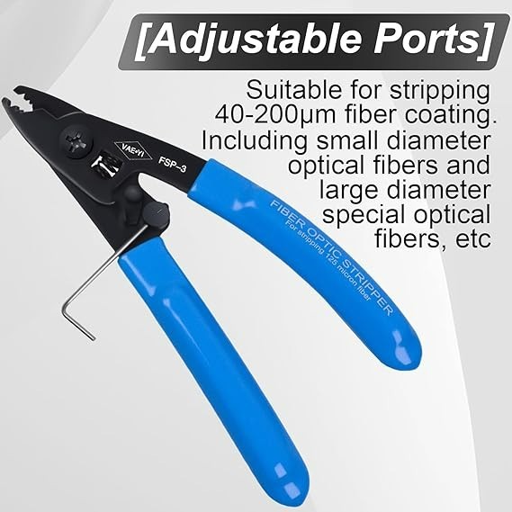 Fiber Optic Cable Tri-Hole Stripper, High Carbon Steel