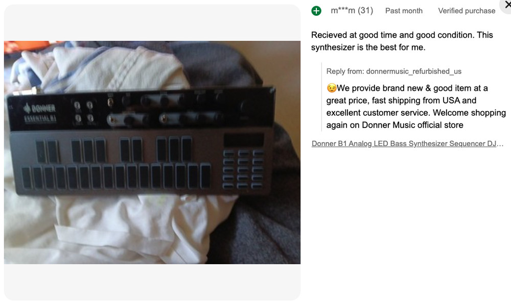 Donner B1 Analog Bass Synthesizer Sequencer Controller Beat Maker Drum Machine