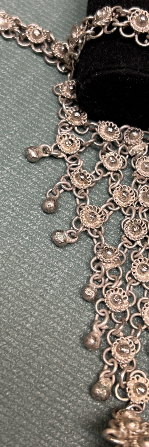 Bedouin Hand Jewelry with Silver Lace-style Harness Arabian Bracelet/Ring UNIQUE