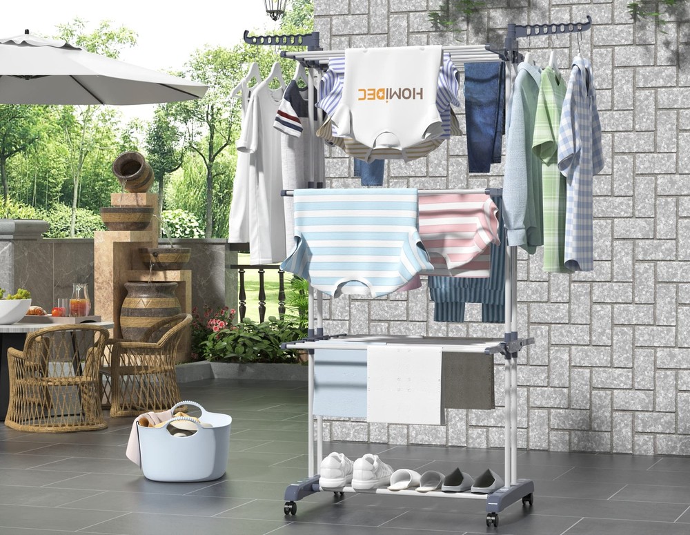 HOMIDEC Clothes Drying Rack, Oversized 4-Tier(67.7 High) Foldable Stainless Stee