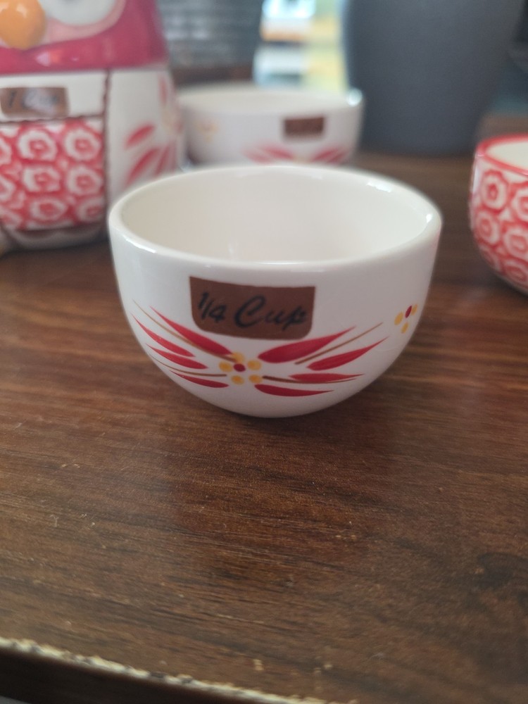 TEMPTATIONS OWL NESTING STACKING MEASURING CUPS 1/4,1/3,1/2,1 CUP