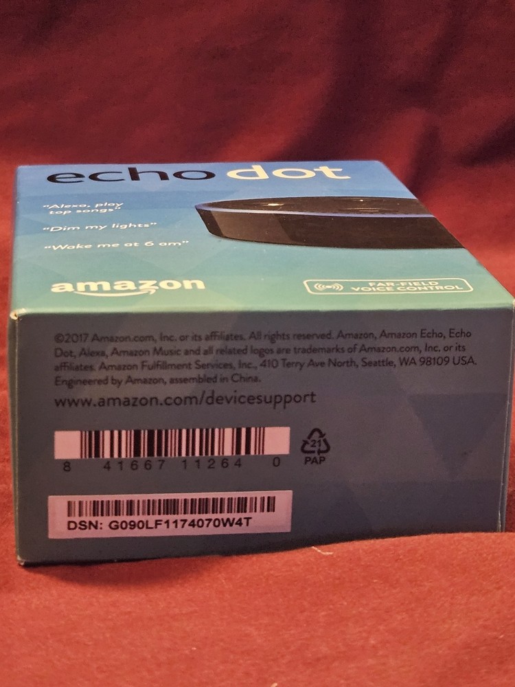 Amazon Echo Dot (2nd Generation) Smart Speaker Black New Sealed In Box
