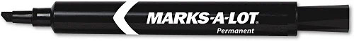 Avery 08888 Large Permanent Ink Markers, Chisel Point, Black Ink -12 pack