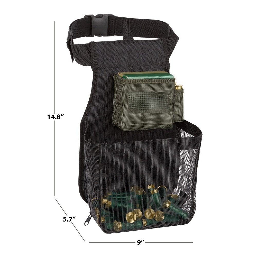 (2 pack) Large Trap Shooting Shell Pouch Ammo Pouch, Black Green, 1 Poly