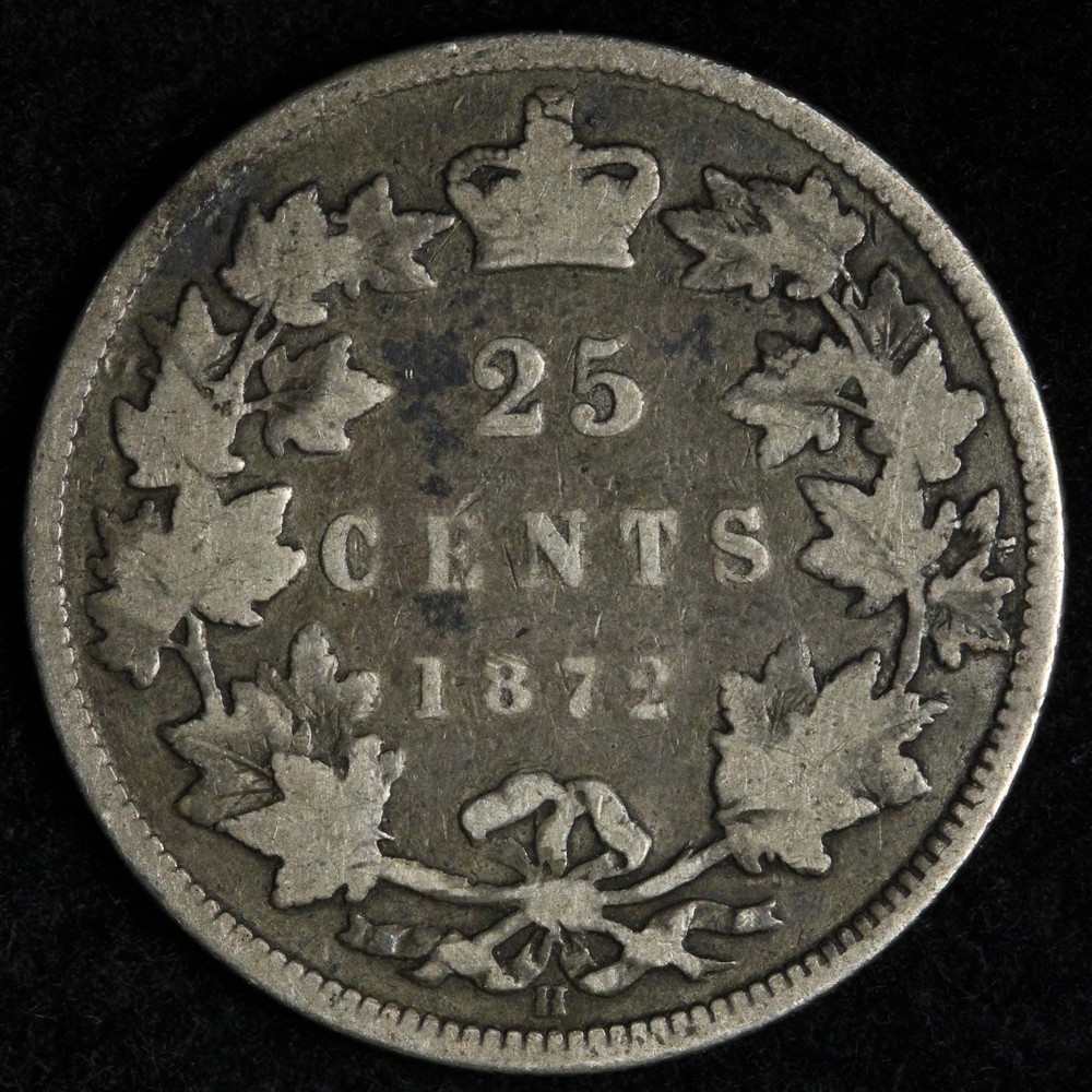 1872-H Canada SILVER Twenty Five Cents E302 OWZCH