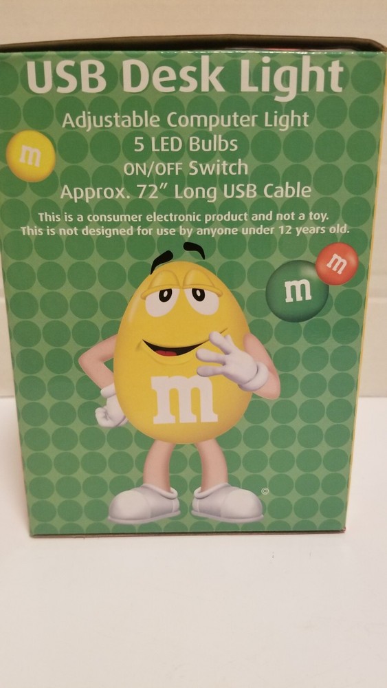 Collectible M&M's Adjustable USB Computer / LED Desk Light ~ Yellow Peanut