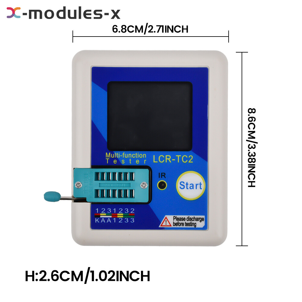 Upgraded LCR-TC2 Transistor Tester TFT Diode Triode Capacitance Meter ESR Kit