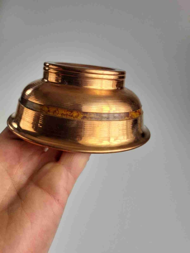 Vintage Solid Copper Bowl Dish With Raised Base 6" Bowl