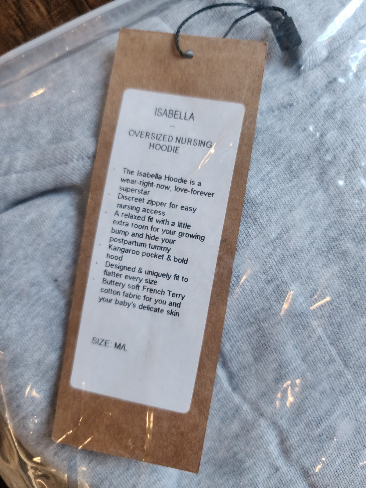 Sweat And Milk M/L Maternity Organic Cotton Sweatshirt Isabella Nursing Hoodie