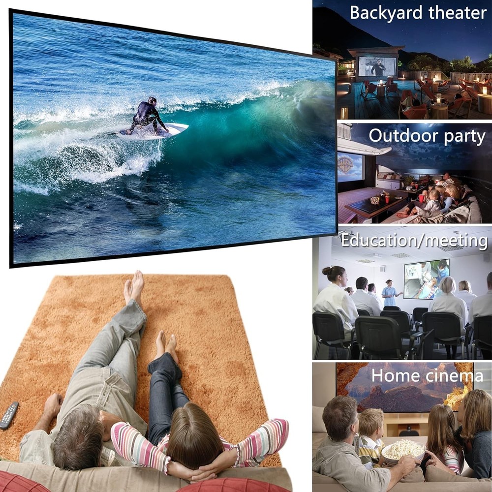 Foldable Projector Screen with Stainless Frame