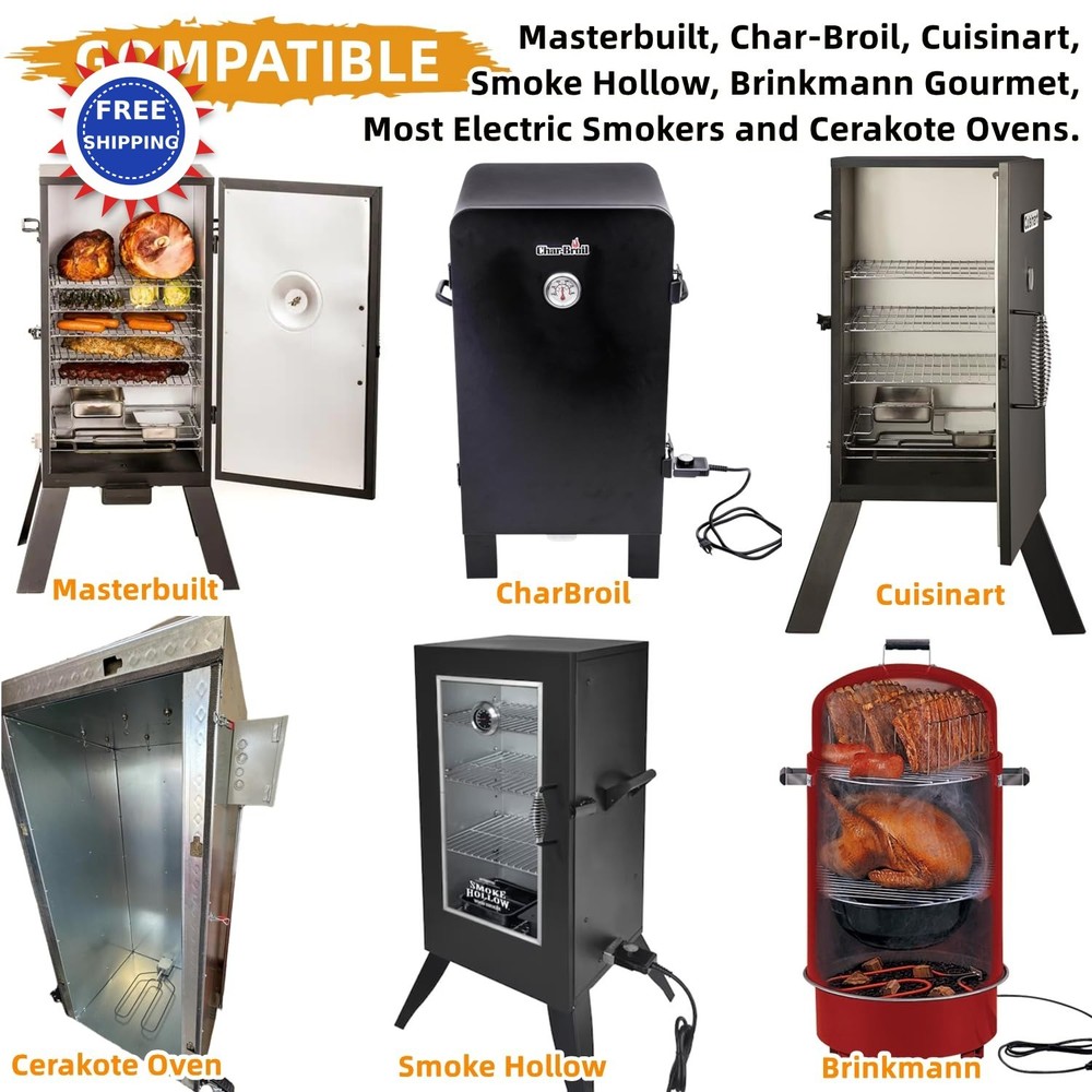 Upgrade 1650W Electric Smoker Heating Element Replacement Kit Adjustable