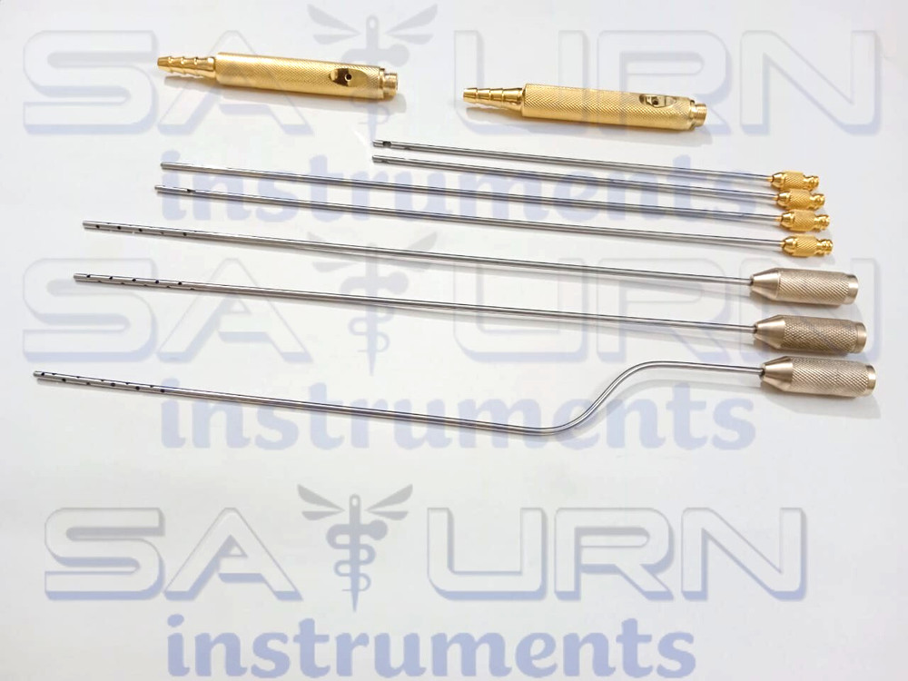 Liposuction Cannula Set With Luer Lock Handle for Neck Plastic Surgery