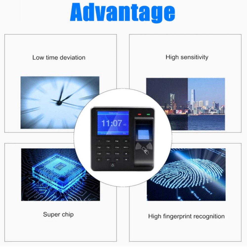 Biometric Fingerprint Checking-in Attendance Machine Office Employee Time Clock