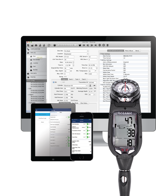 Oceanic Pro Plus 4 with Compass and Quick Disconnect (QD) Scuba Diving Console