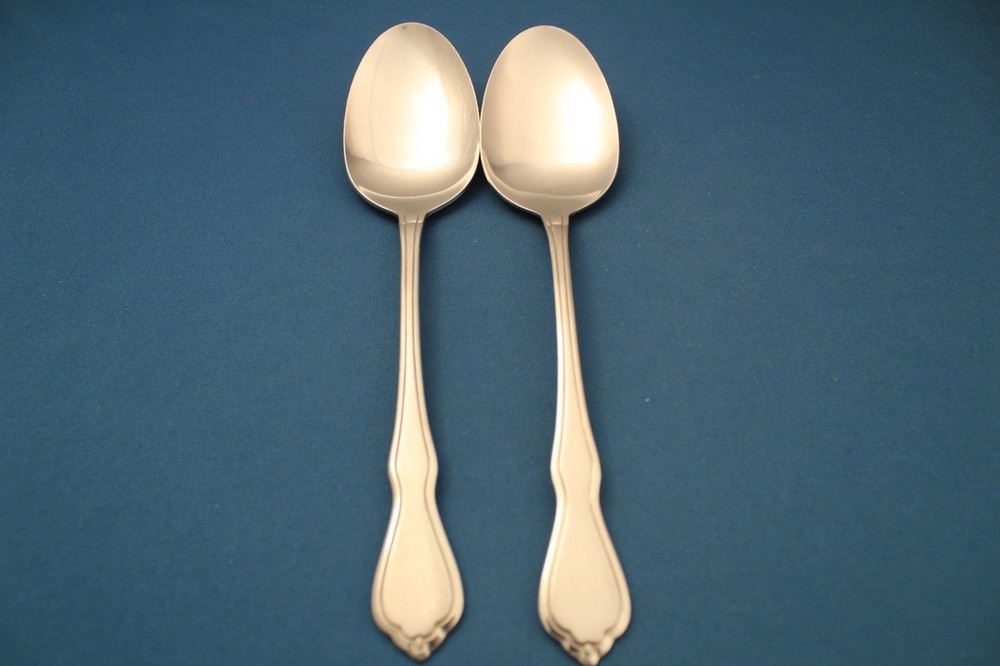 Oneida TRINITY Serving (2pc Set) Tablespoons Spoons S.S.S. Stainless 8 1/4"