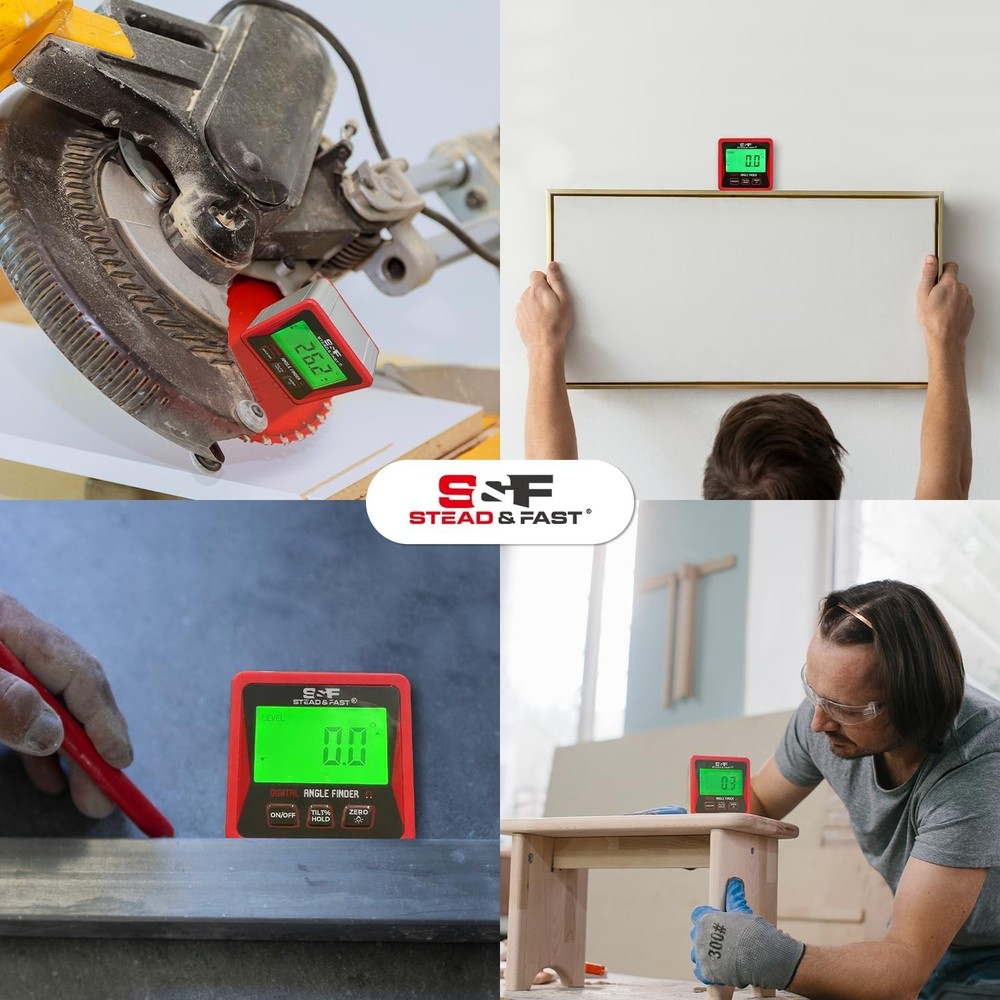 Precision Digital Angle Gauge with Backlit Display - Perfect for Construction